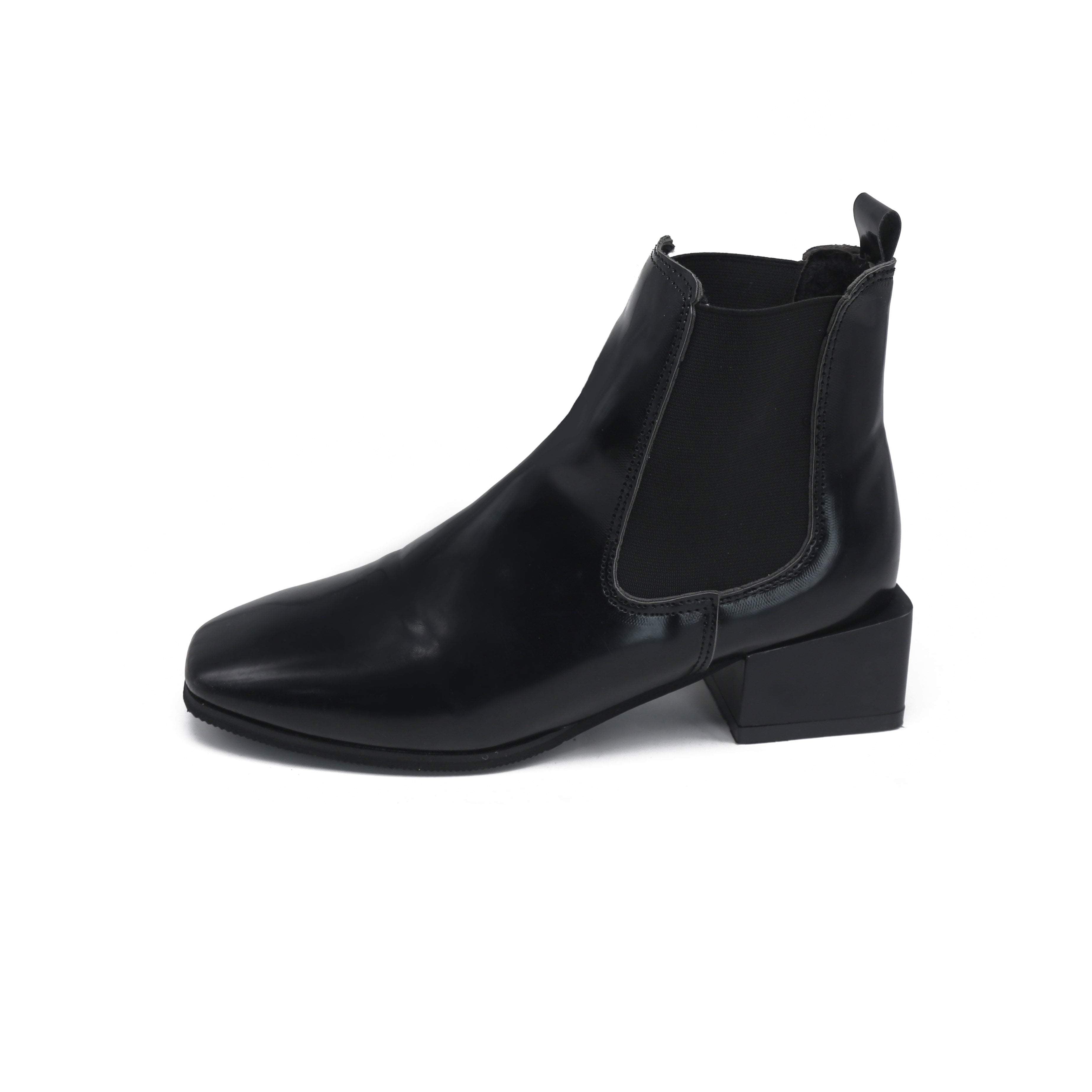 Black Square Heel Chelsea Boots