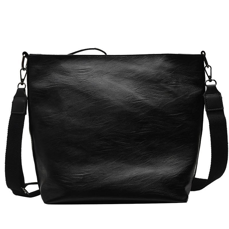 Black White Pu Leather Japanese Fashion Shoulder Bag