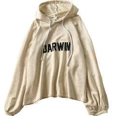 Blue Beige Darwin School Cotton Long Sleeve Hoodie