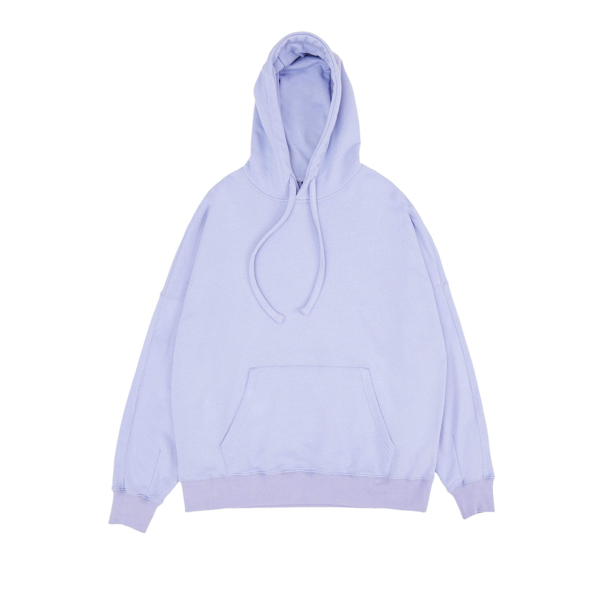 Blue Solid Color Oversized Hooded Sweatshirt