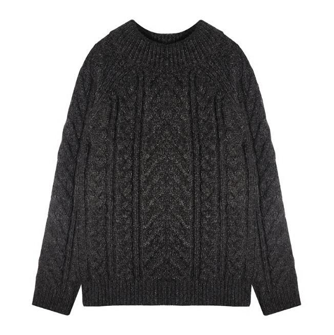 Braid Knit Cwarm Cozy Basic Sweater