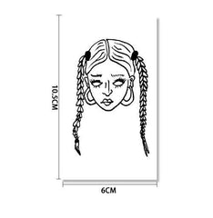 Braids Girl Grunge Temporary Tattoo