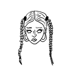 Braids Girl Grunge Temporary Tattoo