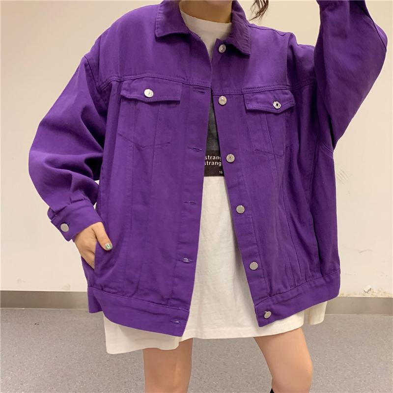 Bright Colors Loose Ulzzang Retro Denim Jacket