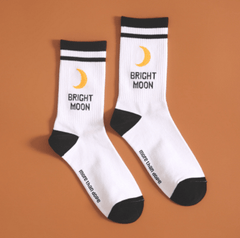 Bright Moon Sugar Purple High Ankle Socks