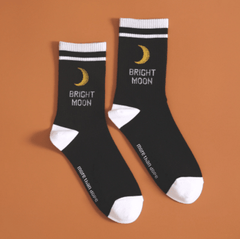 Bright Moon Sugar Purple High Ankle Socks