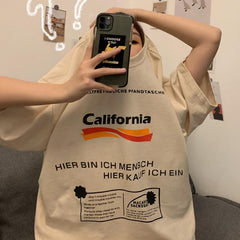 California Print Tumblr Aesthetic Oversized T-Shirt