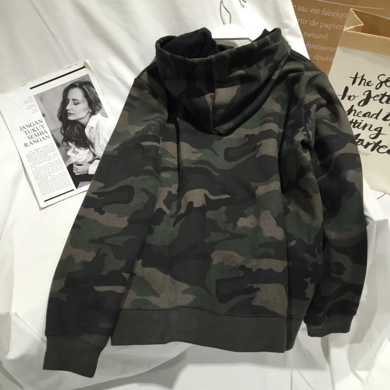 Camouflage Pattern Oversized Hooded Sweatshirt