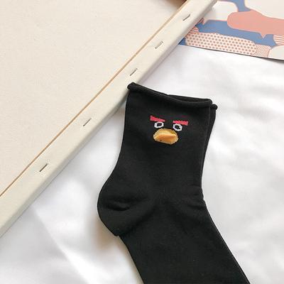 Cartoon Animal Bird Duck Printed Cotton Socks