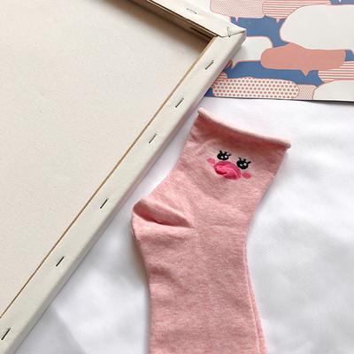 Cartoon Animal Bird Duck Printed Cotton Socks