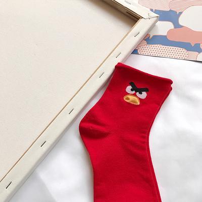 Cartoon Animal Bird Duck Printed Cotton Socks