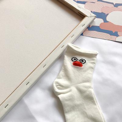 Cartoon Animal Bird Duck Printed Cotton Socks