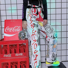 Cartoon Printed Grunge Aesthetic Oversized Pants