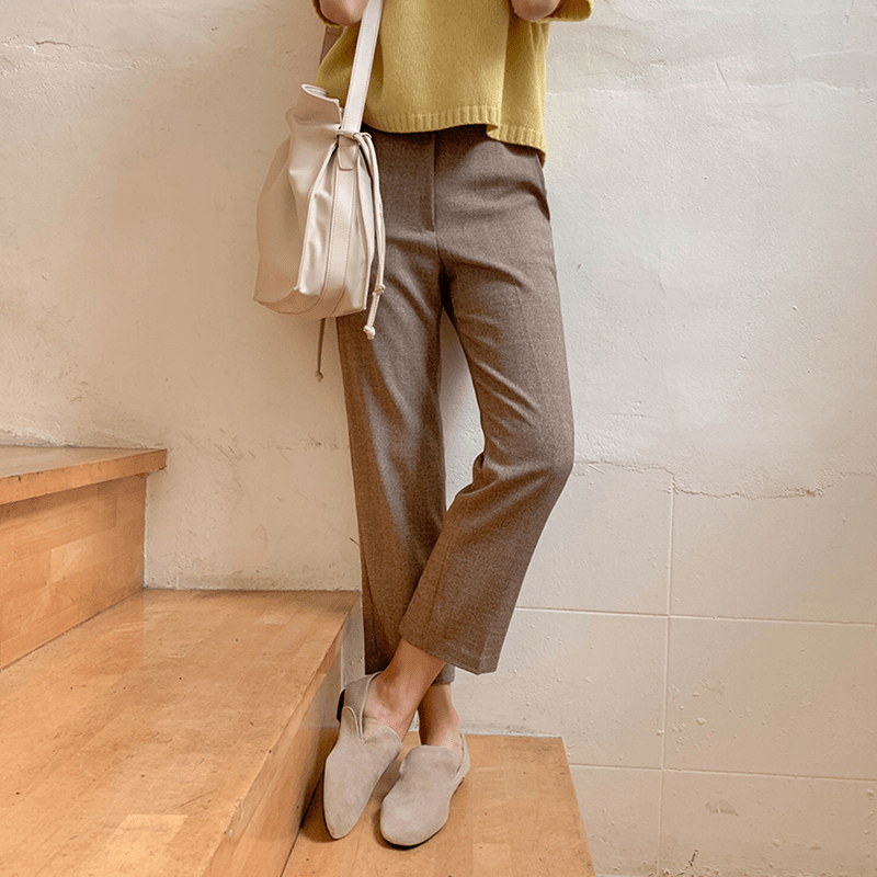 Casual High Waist Office Style Straight Pants