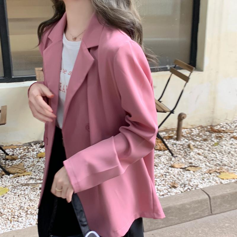 Casual Retro Solid Colors Loose Suit Jacket