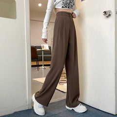 Casual Vintage Aesthetic High Waist Loose Suit Pants