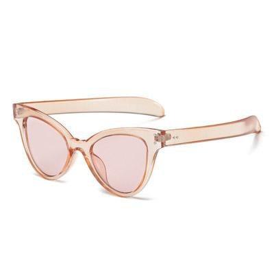 Cat Shape Corner Transparent Colorful Frame Sunglasses