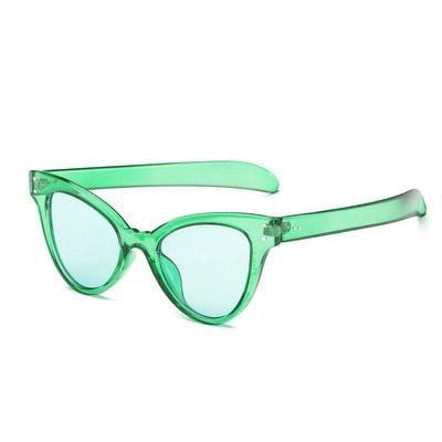 Cat Shape Corner Transparent Colorful Frame Sunglasses