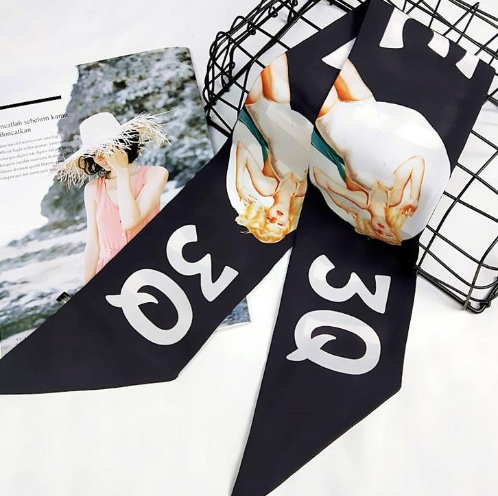 Chiffon Cute Meme Light Small Head Band Scarf