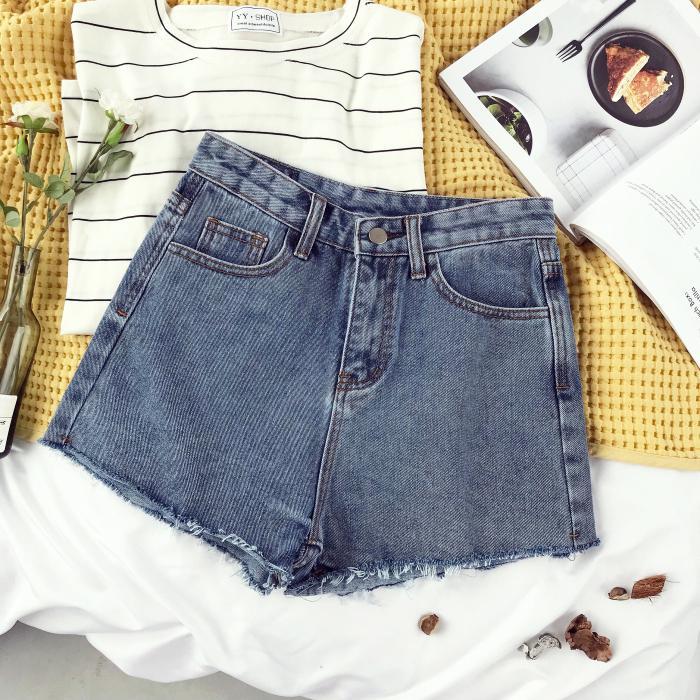 Classic Denim Jean High Waist Shorts