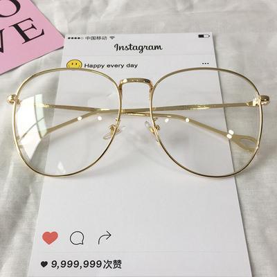 Clear Round Square Metallic Frame Korean Glasses