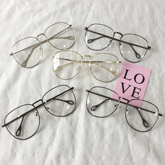 Clear Round Square Metallic Frame Korean Glasses