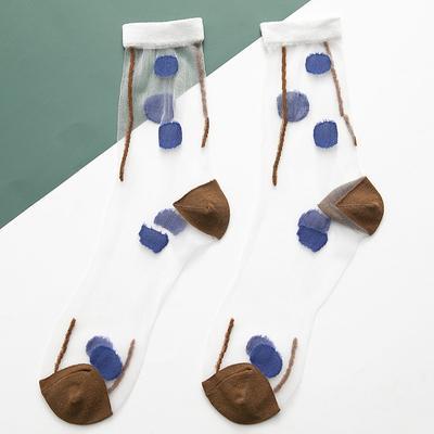 Colorful Dots Medium Thin Transparent Mesh Socks