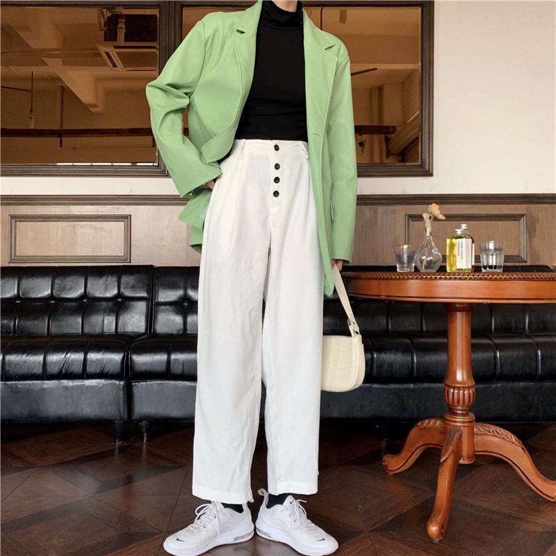 Corduroy Vintage High Waist Oversized Wide Leg Pants