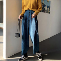 Corduroy Vintage High Waist Oversized Wide Leg Pants