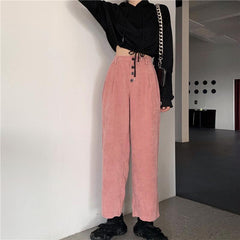 Corduroy Vintage High Waist Oversized Wide Leg Pants