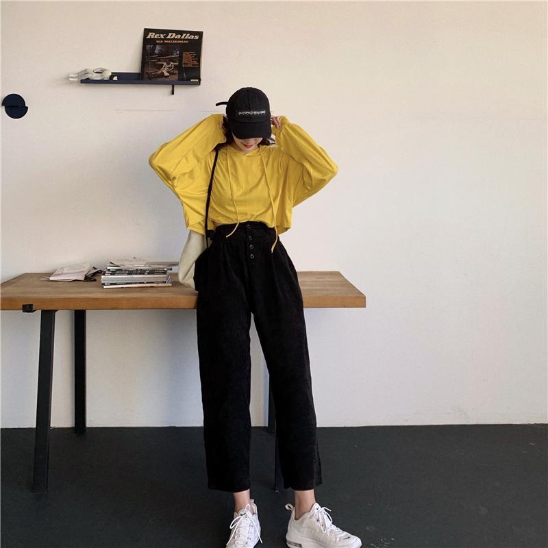 Corduroy Vintage High Waist Oversized Wide Leg Pants