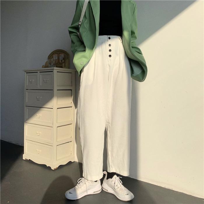 Corduroy Vintage High Waist Oversized Wide Leg Pants