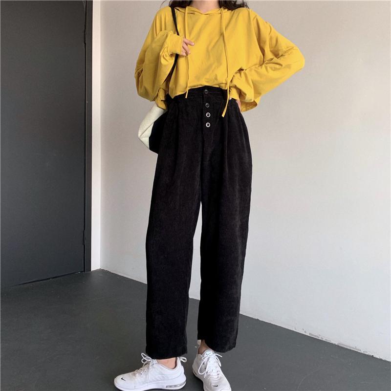 Corduroy Vintage High Waist Oversized Wide Leg Pants