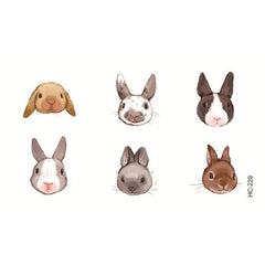 Cute Baby Rabbits Small Temporary Tattoos