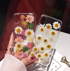 Cute Herbarium Flowers Transparent Iphone Case