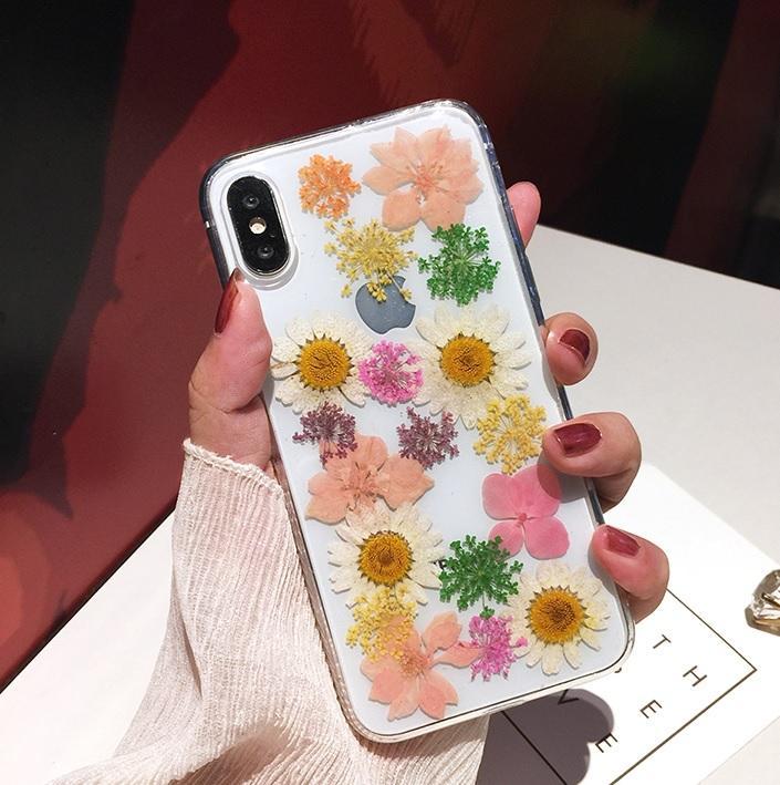 Cute Herbarium Flowers Transparent Iphone Case