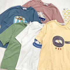 Cute Japanese Food Printed Oversized T-Shirt