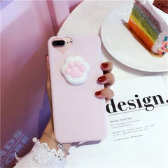 Cute Paw And Seal Squishy Rubber Iphone Case