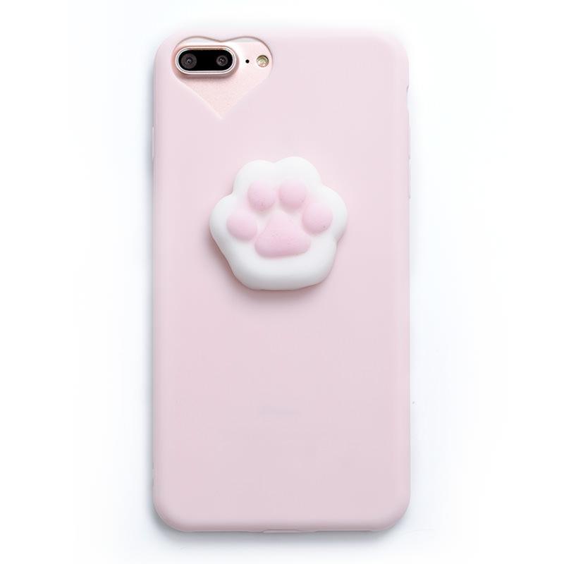 Cute Paw And Seal Squishy Rubber Iphone Case