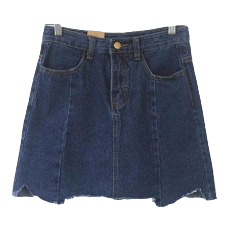 Denim Sewed Lines Jean Skirt