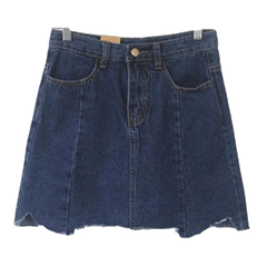 Denim Sewed Lines Jean Skirt