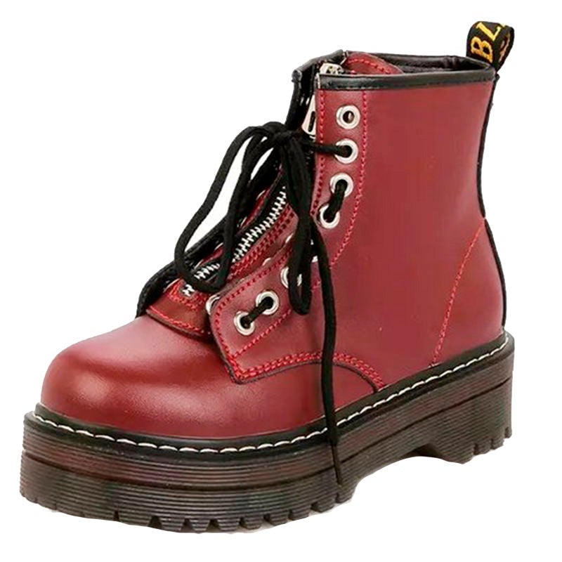 Egirl Aesthetic Faux Zipper Thick Sole Boots