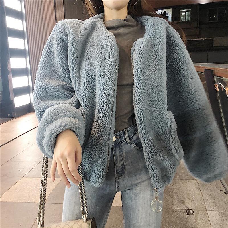 Faux Fur Loose Warm Curly Plush Outwear Jacket