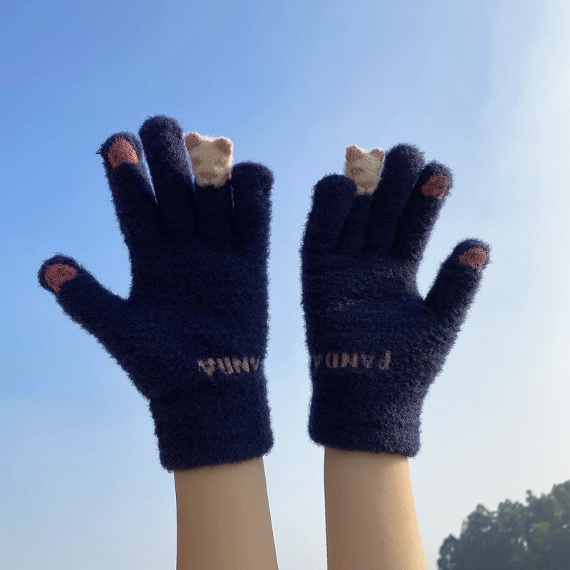 Fluffy Warm Panda Bear Gloves