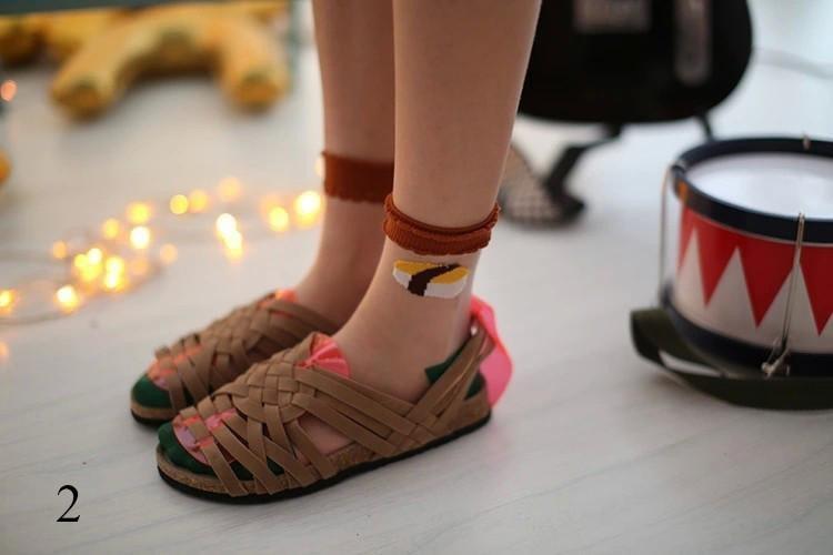 Food Embroidery Transparent Socks