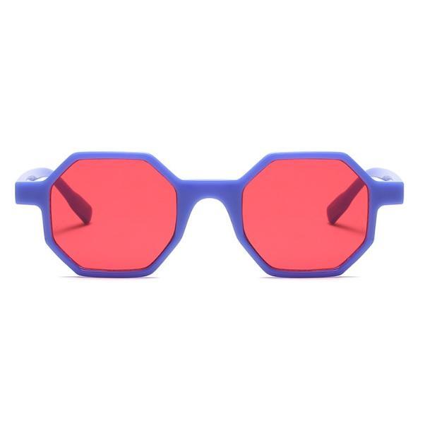 Sonnenbrille mit geometrischem achteckigem Rahmen aus Kunststoff 