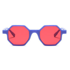 Sonnenbrille mit geometrischem achteckigem Rahmen aus Kunststoff 