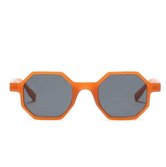 Sonnenbrille mit geometrischem achteckigem Rahmen aus Kunststoff 