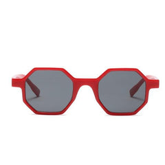 Sonnenbrille mit geometrischem achteckigem Rahmen aus Kunststoff 
