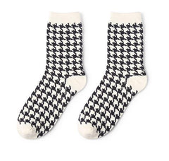 Geometric Printing Checkered Striped Socks